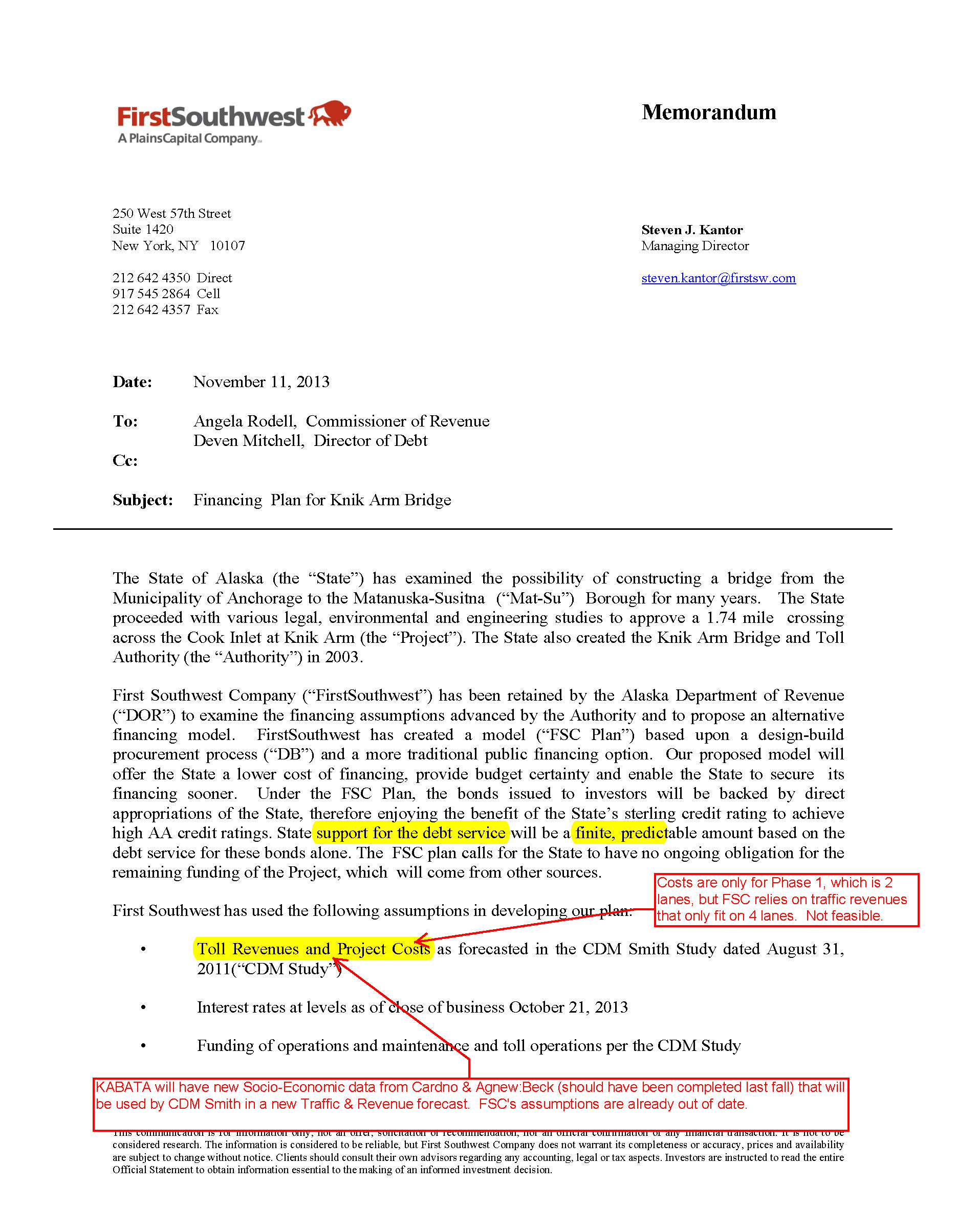 Annotated First Page of FSC plan